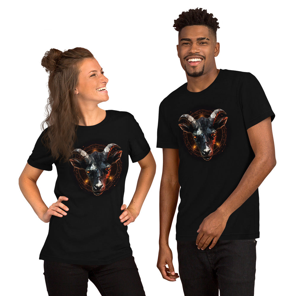Black Goat Short-sleeve Unisex T-shirt Black Mockup