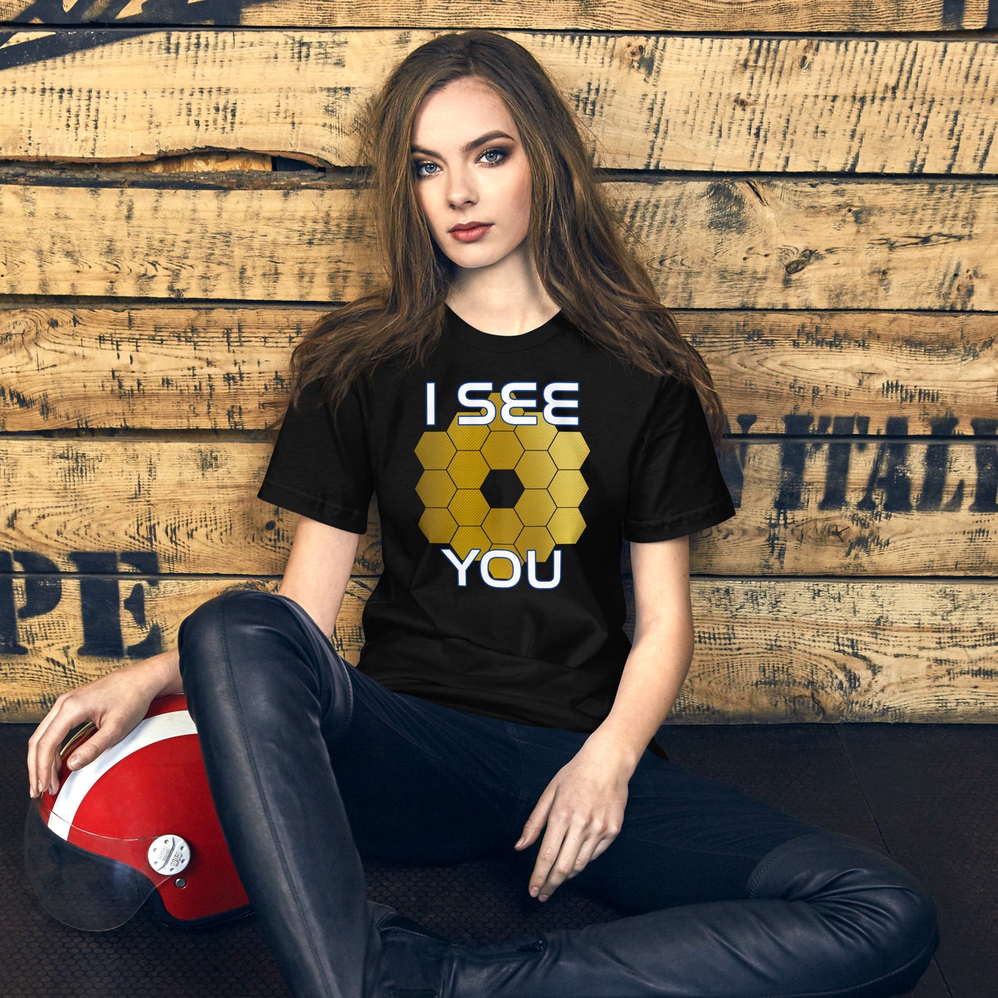 I See You Short-sleeve Unisex T-shirt Black Mockup