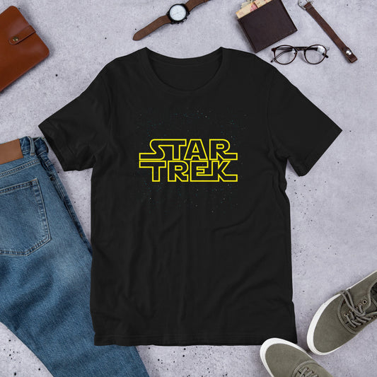 Trek Wars Short-sleeve Unisex T-shirt Black Flat