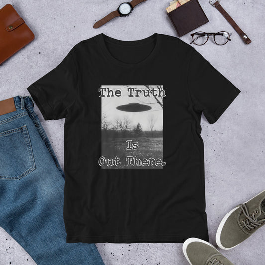 The Truth Is Out There Short-sleeve Unisex T-shirt Black Flat