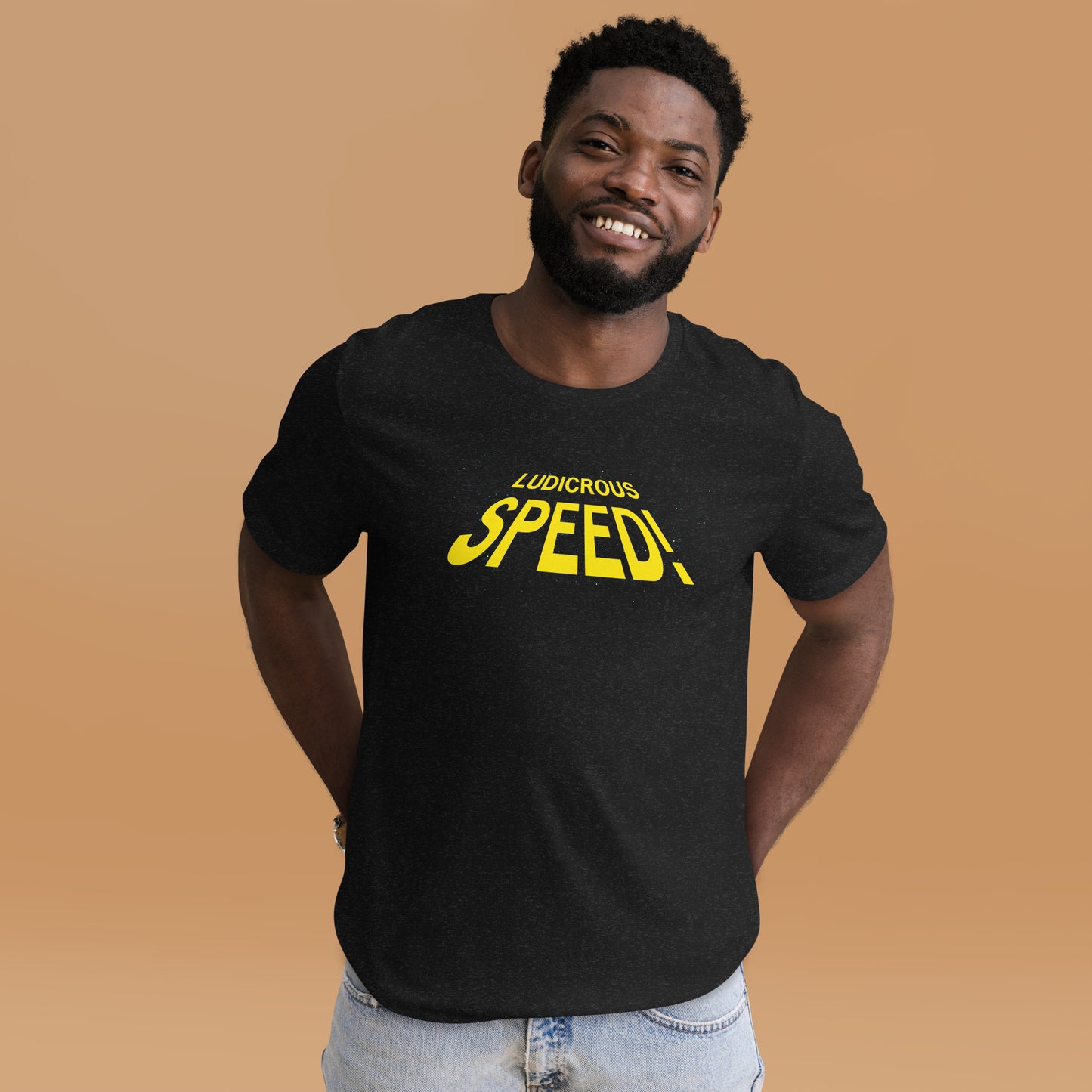 Ludicrous Speed Short-sleeve Unisex T-shirt Heather Black Mockup