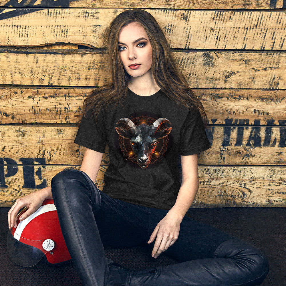 Black Goat Short-sleeve Unisex T-shirt Heather Black Mockup