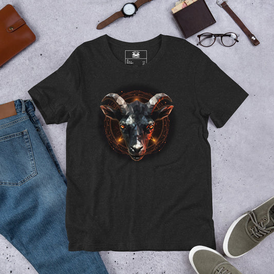 Black Goat Short-sleeve Unisex T-shirt Heather Black Flat