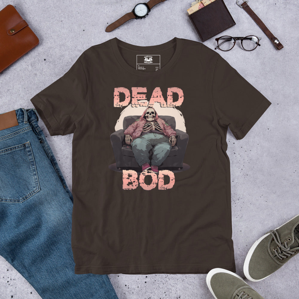 Deadbod_short_sleeve_unisex_t-shirt_brown