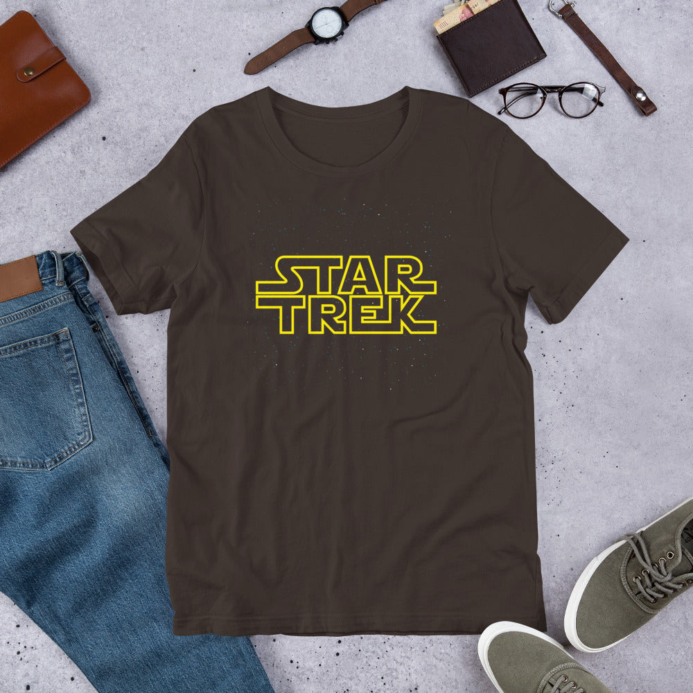 Trek Wars Short-sleeve Unisex T-shirt Brown Flat