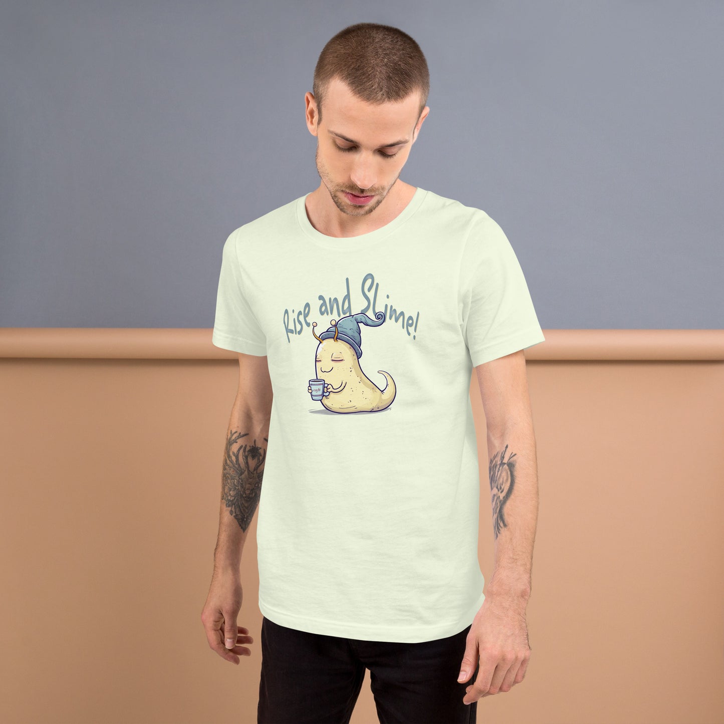 Rise and Slime Short-sleeve Unisex T-shirt Citron Mockup
