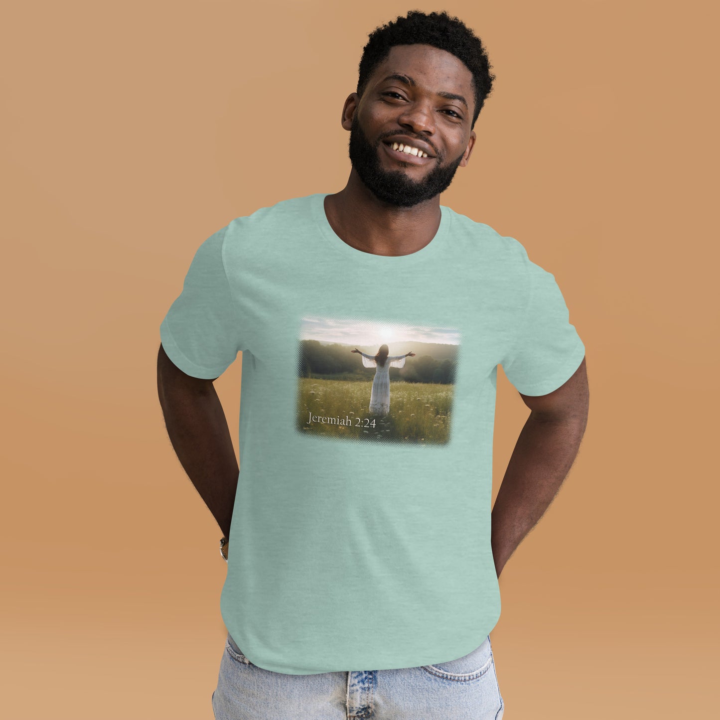 Jeremiah 2:24 Dusty Blue Short-Sleeve Unisex T-Shirt Mockup