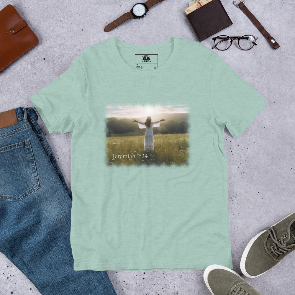 Jeremiah 2:24 Dusty Blue Short-Sleeve Unisex T-Shirt