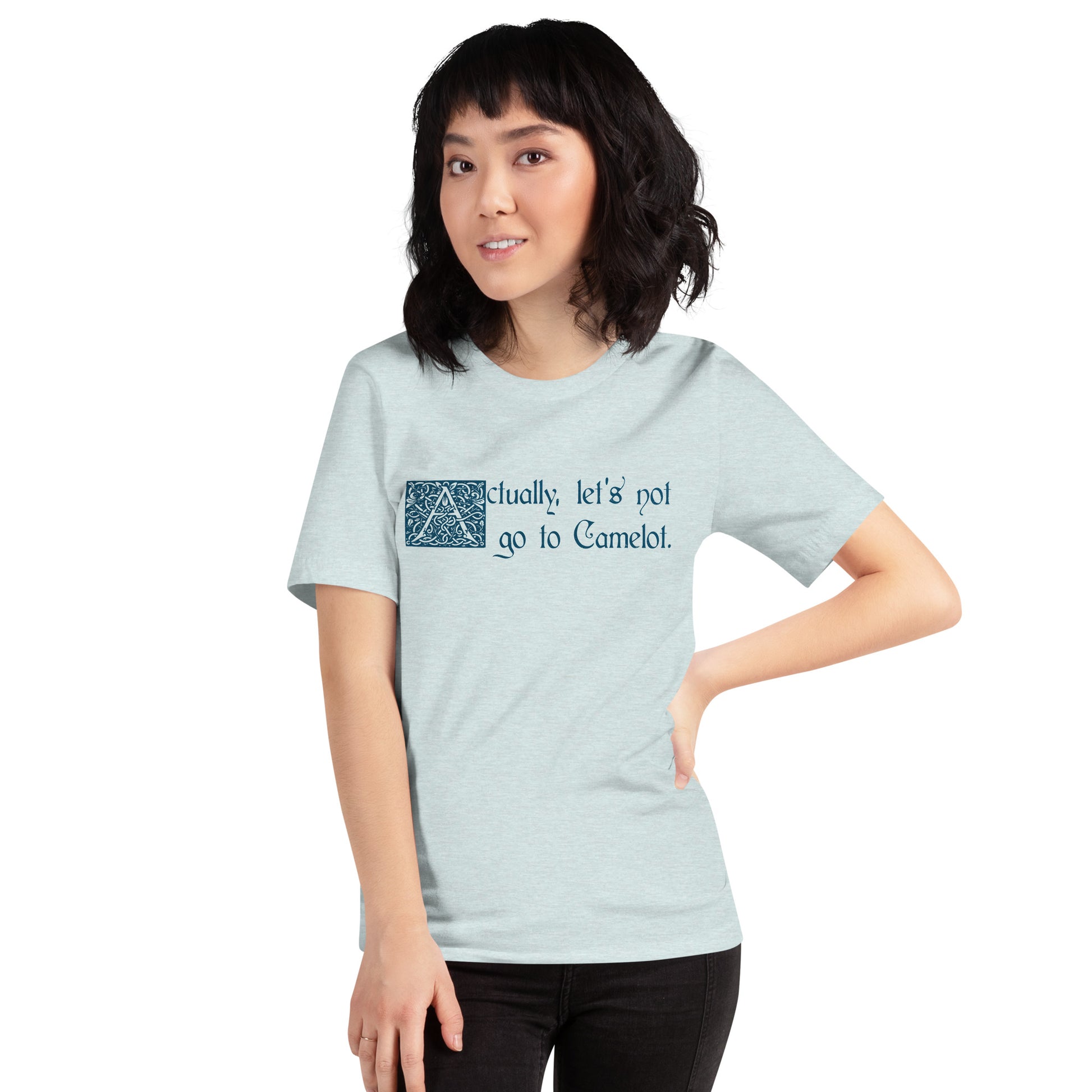 Let's Not Go To Camelot Short-sleeve Unisex T-Shirt Ice Blue Mockup