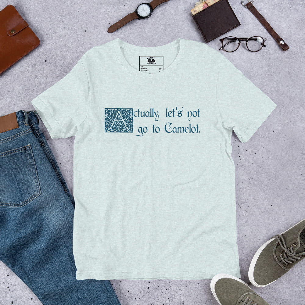 Let's Not Go To Camelot Short-sleeve Unisex T-Shirt Ice Blue Flat
