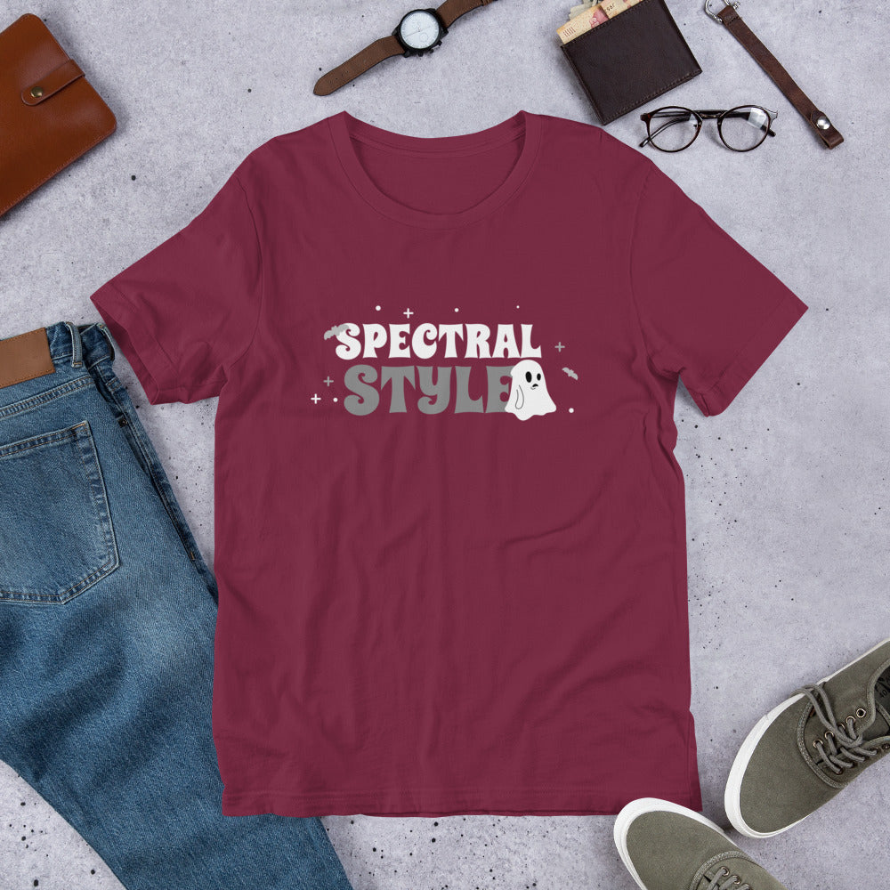Spectral Style Short-sleeve Unisex T-shirt Maroon Flat