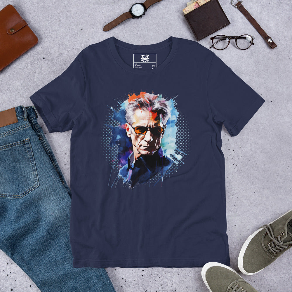 Cronenberg_Short-sleeve_Unisex_T-shirt_Navy_Flat