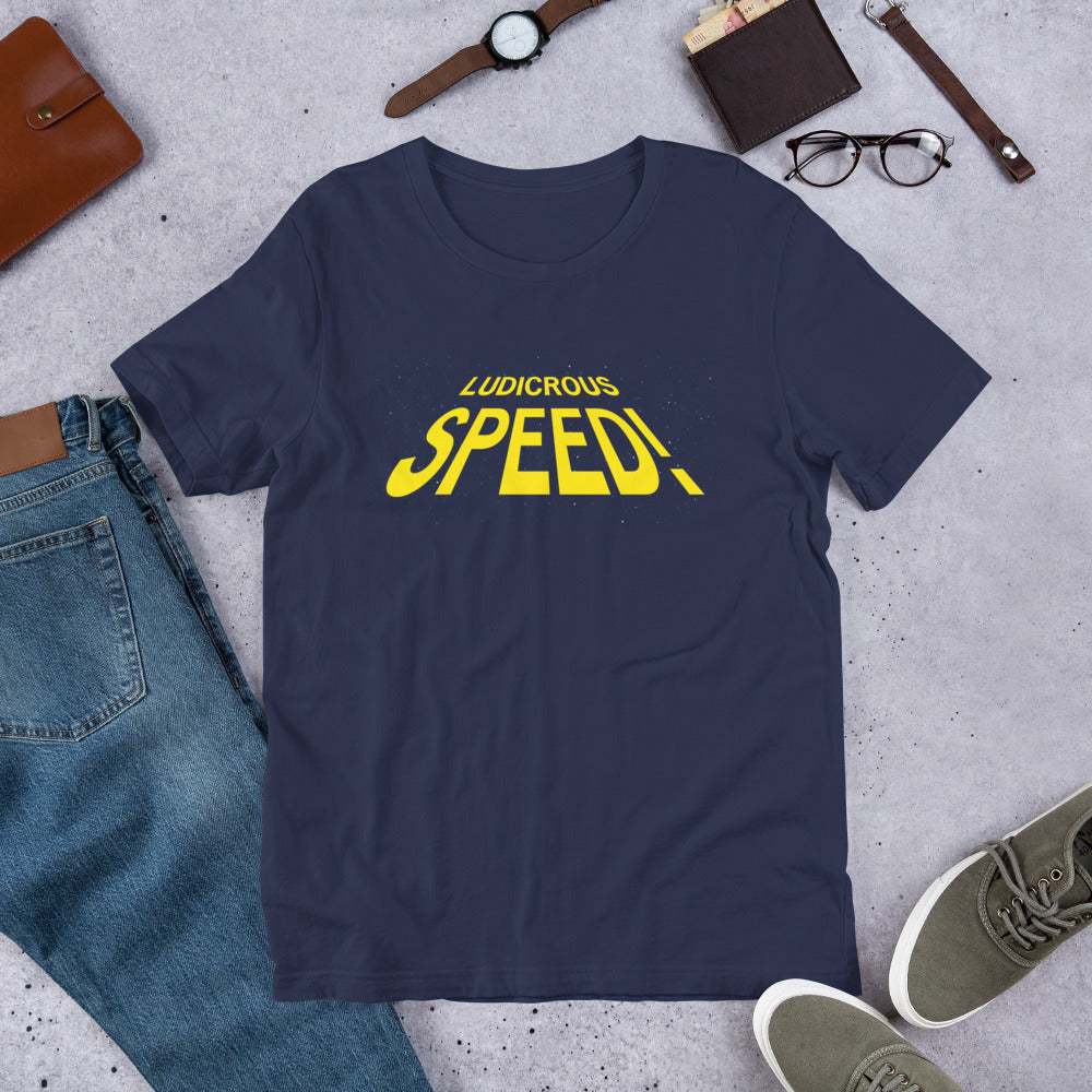 Ludicrous Speed Short-sleeve Unisex T-shirt Navy Flat