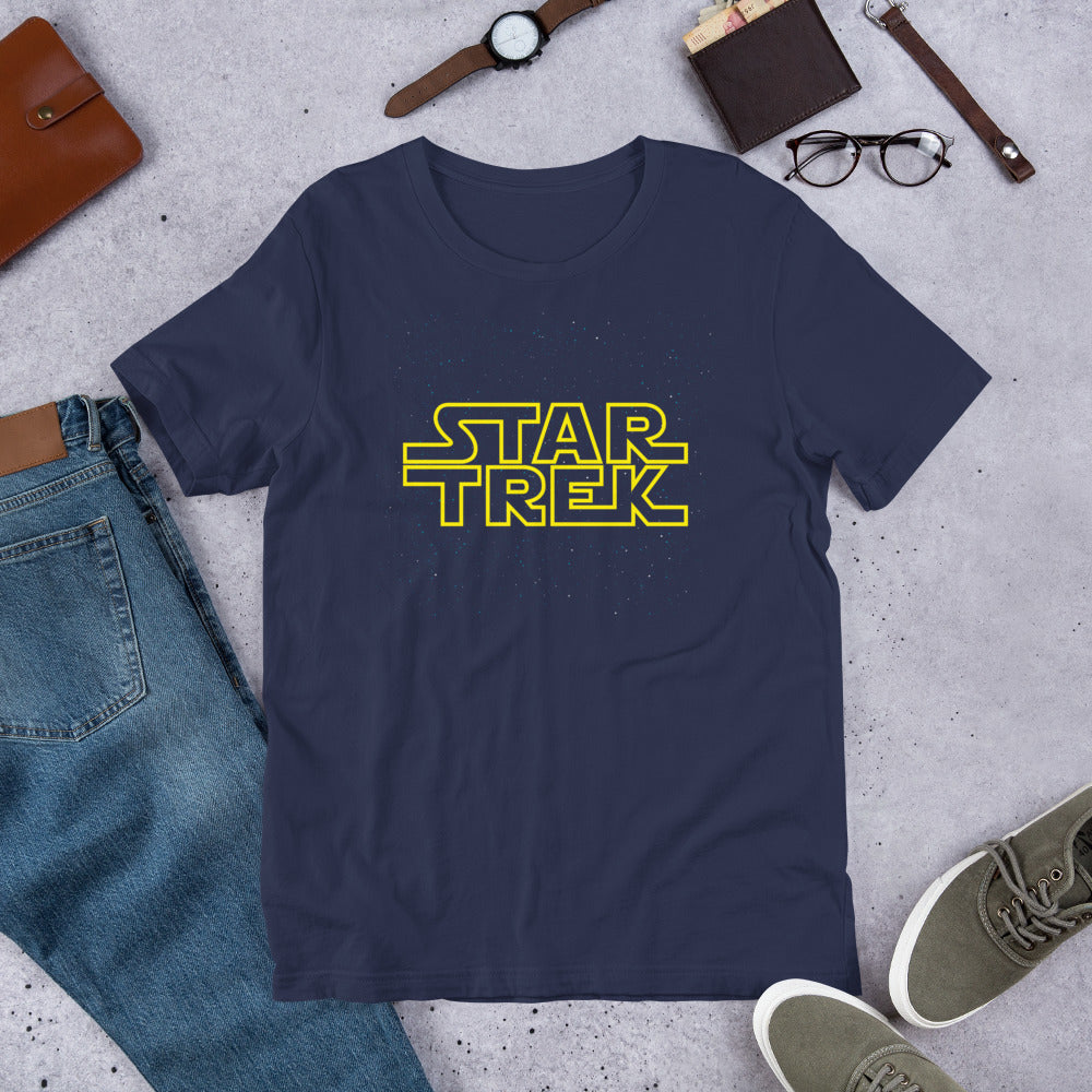 Trek Wars Short-sleeve Unisex T-shirt Navy Flat