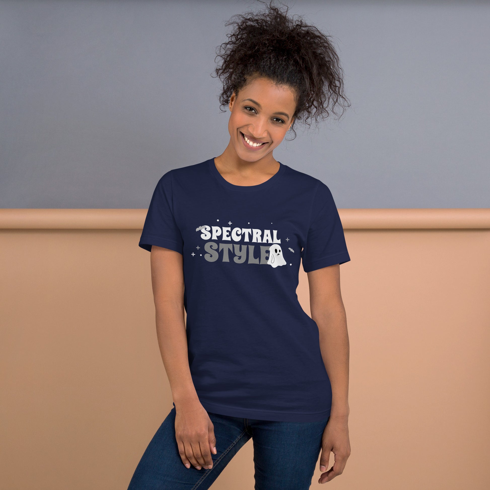 Spectral Style Short-sleeve Unisex T-shirt Navy Mockup