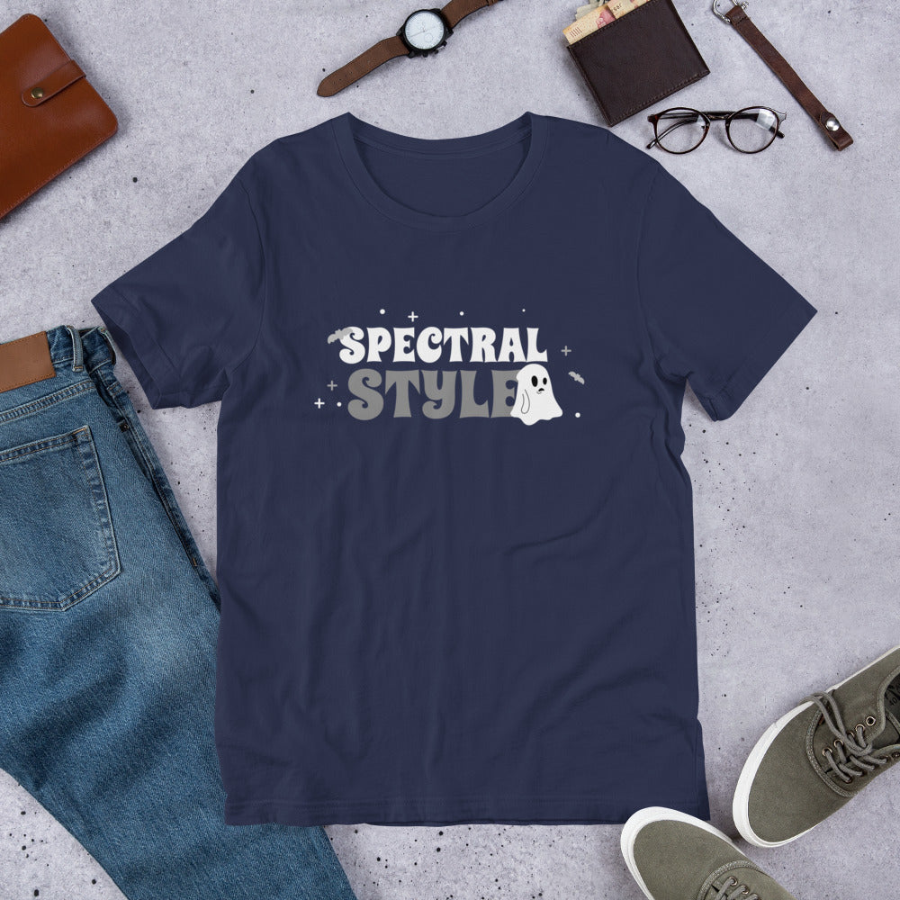 Spectral Style Short-sleeve Unisex T-shirt Navy Flat