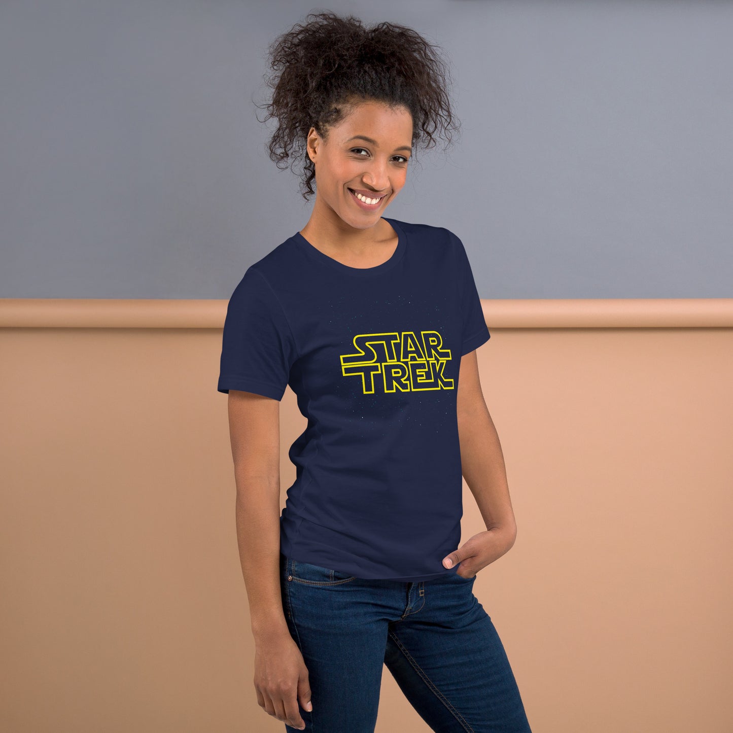 Trek Wars Short-sleeve Unisex T-shirt Navy Mockup