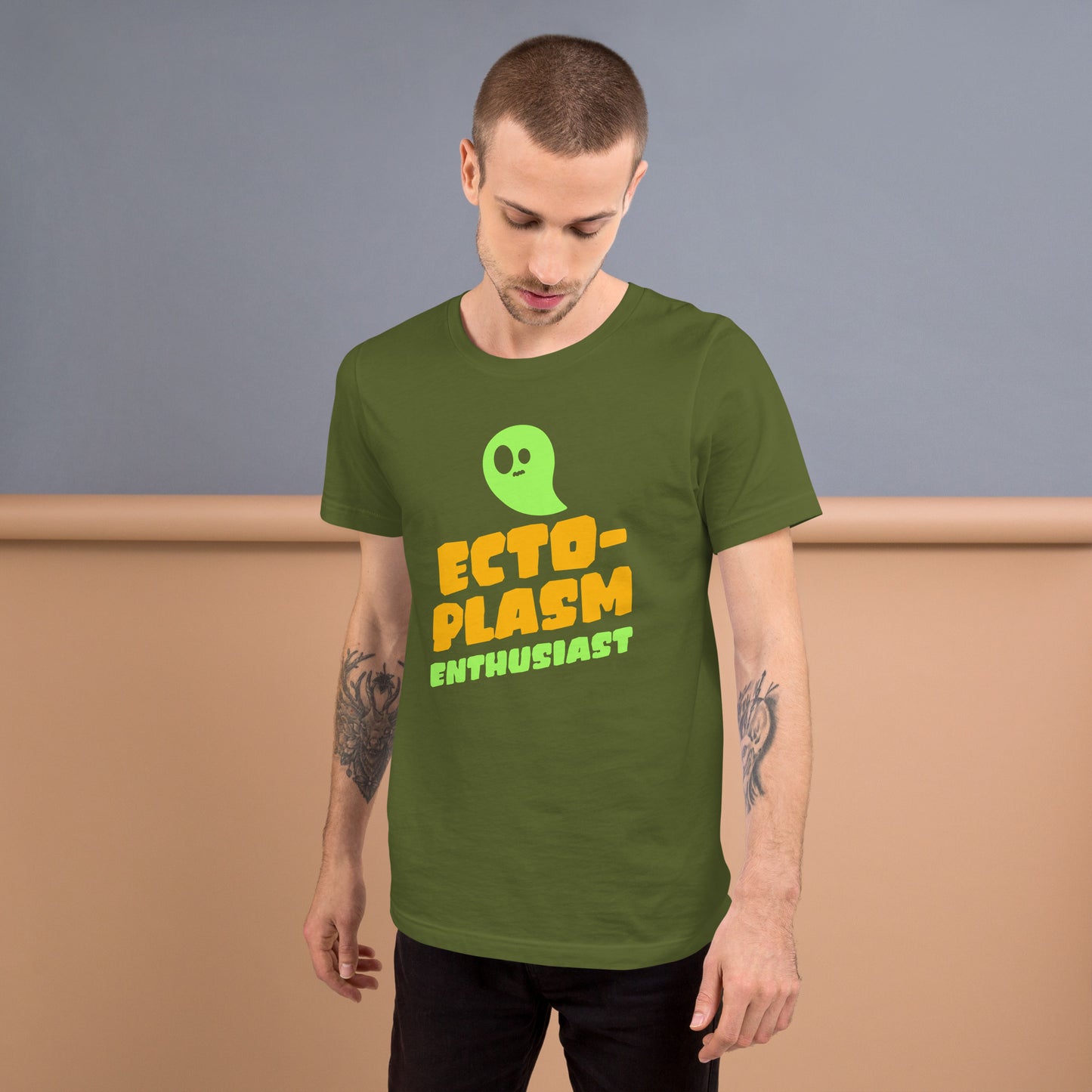 Ectoplasm Enthusiast Short-sleeve Unisex T-shirt Olive Mockup