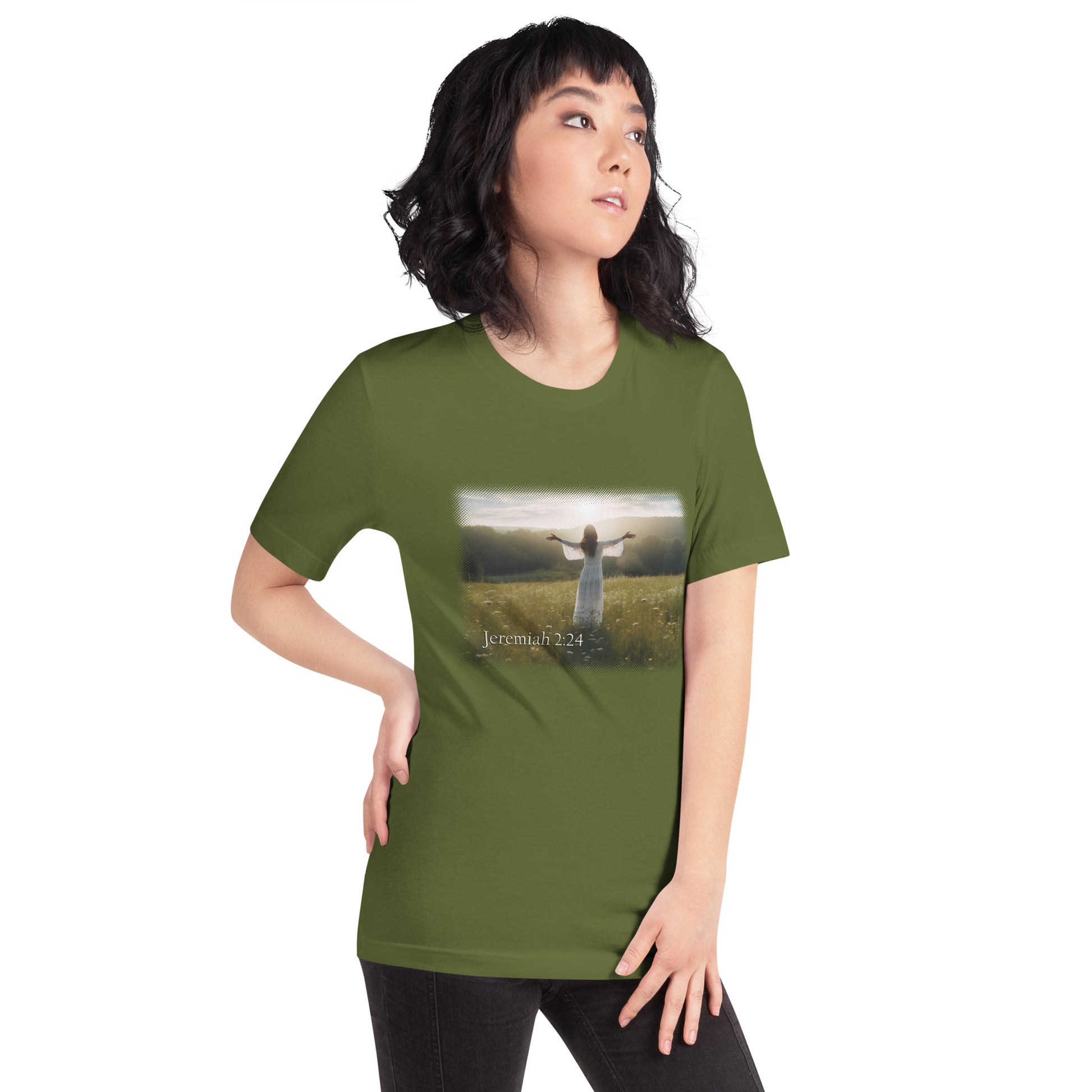 Jeremiah 2:24 Olive Short-Sleeve Unisex T-Shirt Mockup