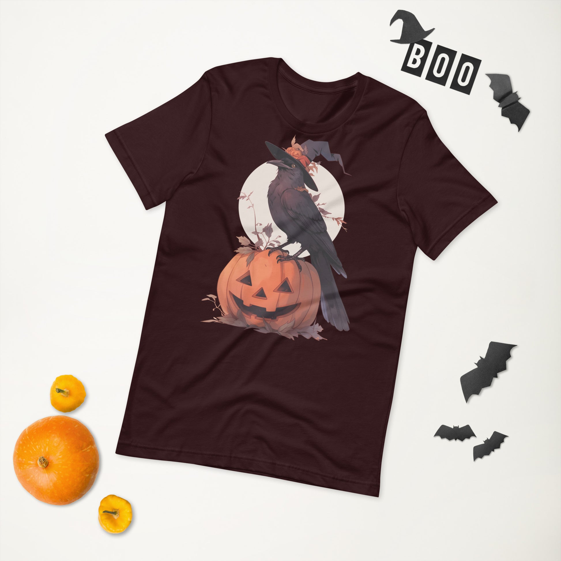 HallowRaven short sleeve unisex t-shirt oxblood flat