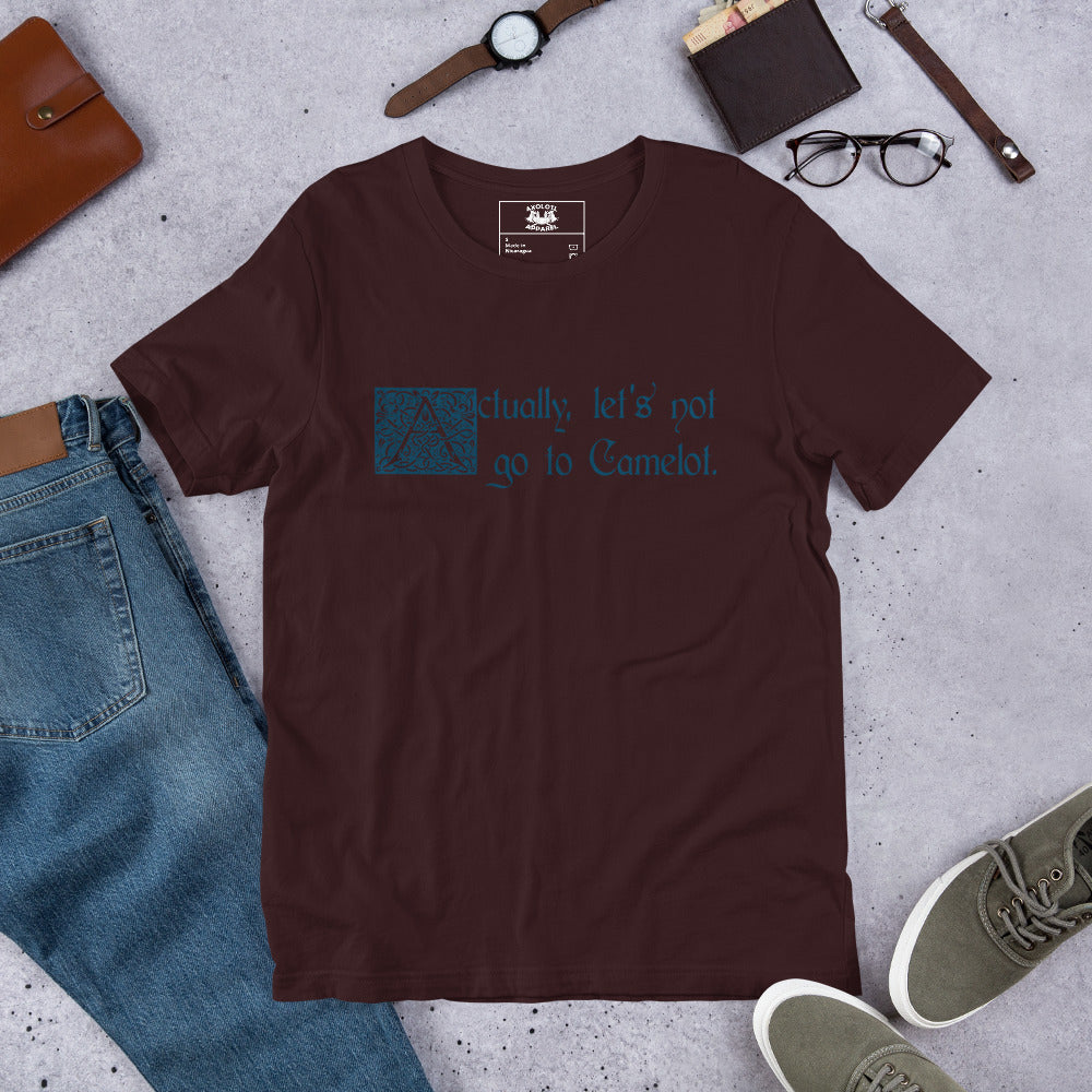 Let's Not Go To Camelot Short-sleeve Unisex T-Shirt Oxblood Flat