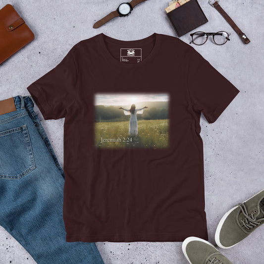 Jeremiah 2:24 Oxblood Short-Sleeve Unisex T-Shirt