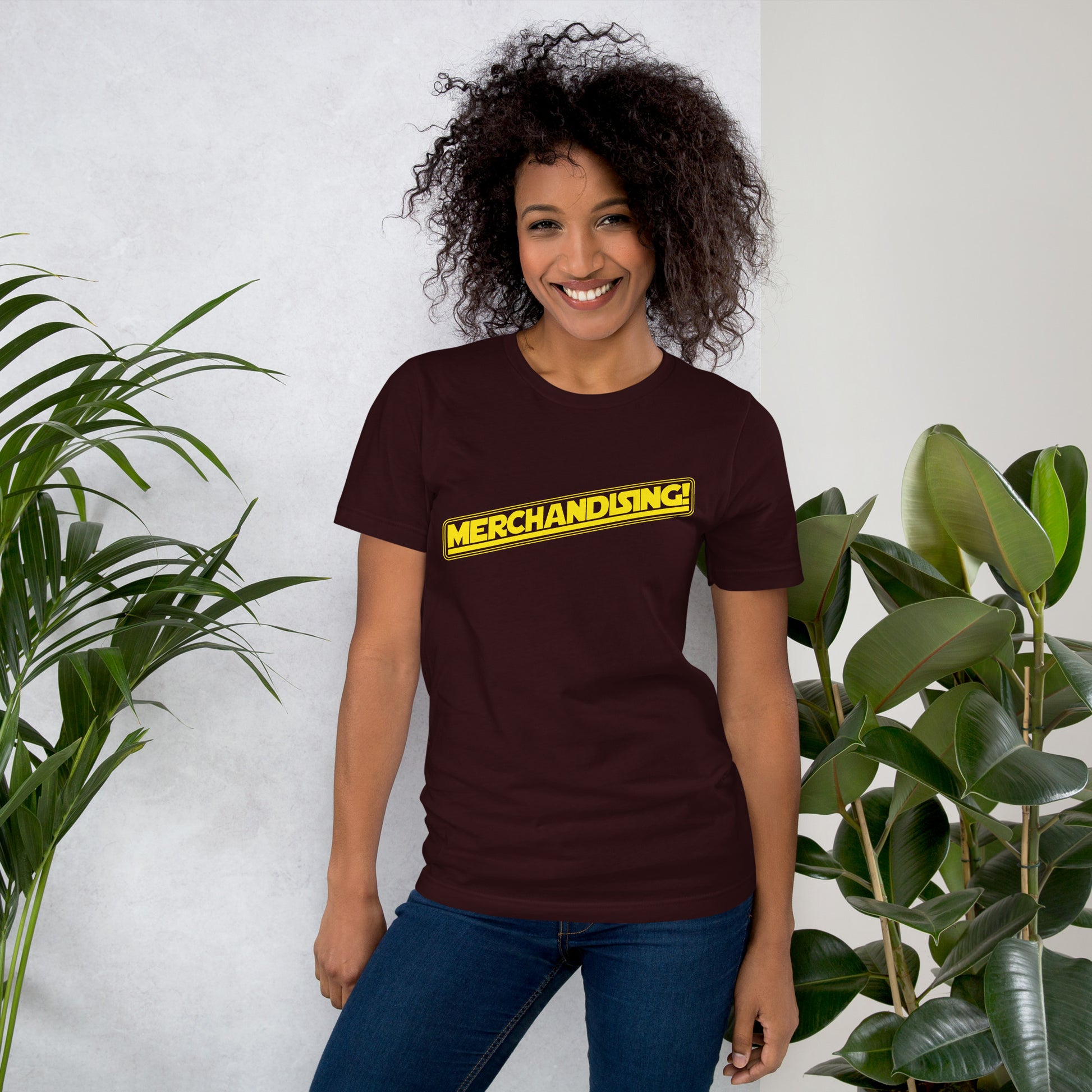 Merchandising Short-sleeve Unisex T-shirt Oxblood Mockup