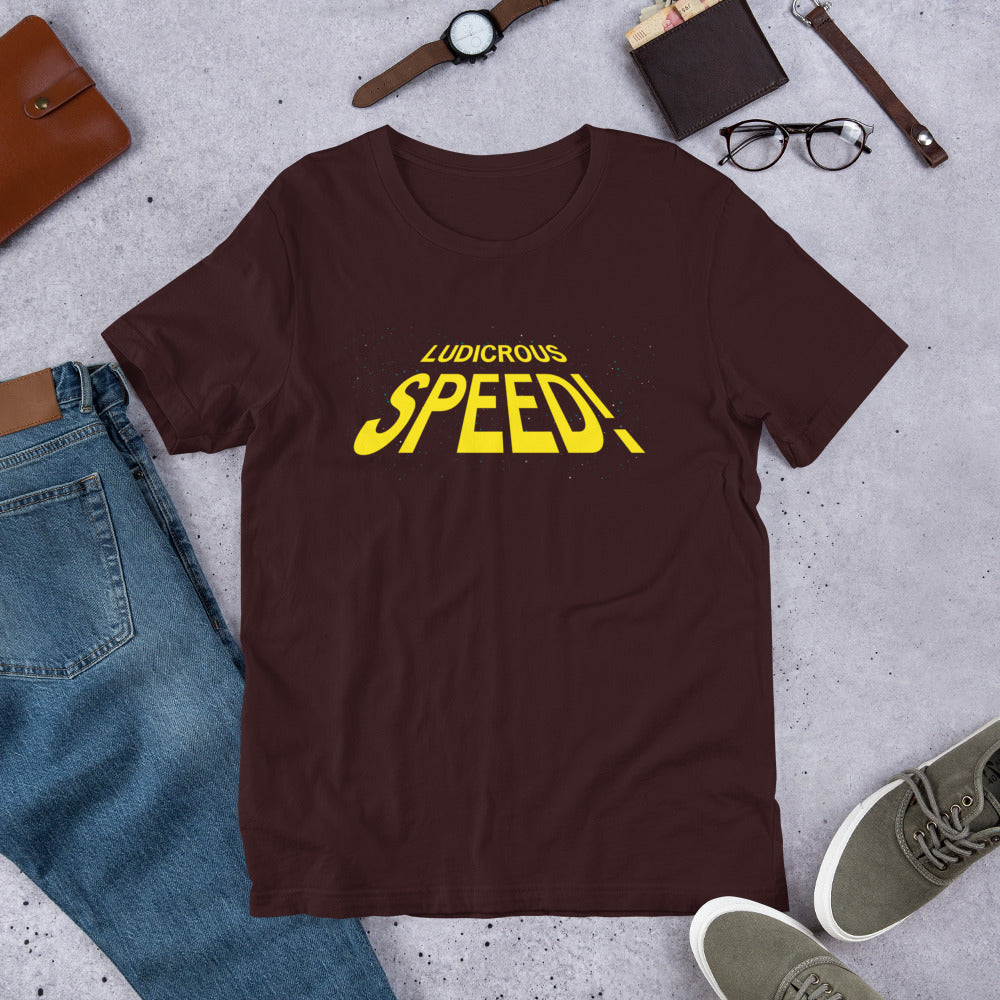 Ludicrous Speed Short-sleeve Unisex T-shirt Oxblood Flat