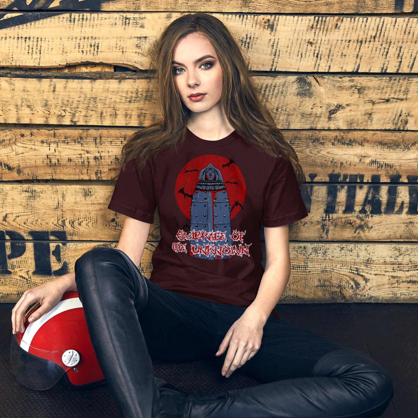 Embrace of the Unknown Short-sleeve Unisex T-shirt Oxblood Mockup