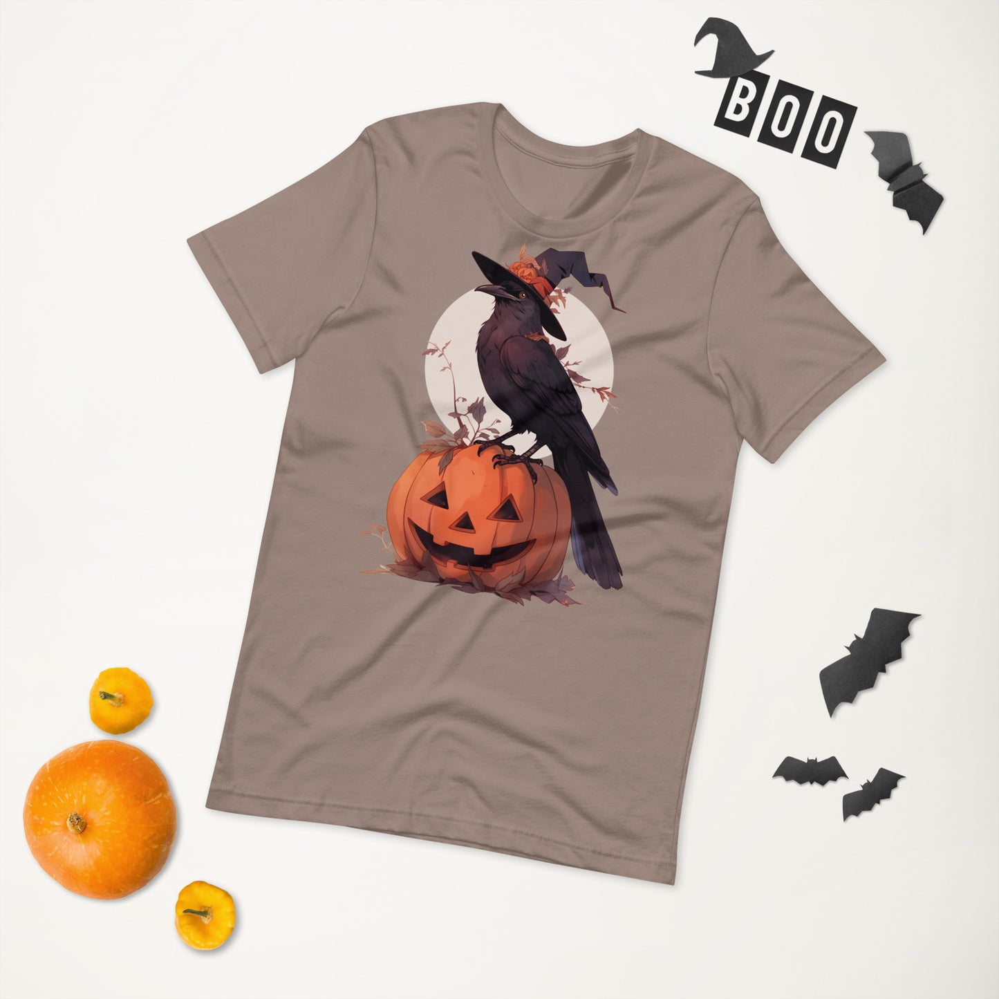 HallowRaven short sleeve unisex t-shirt pebble flat