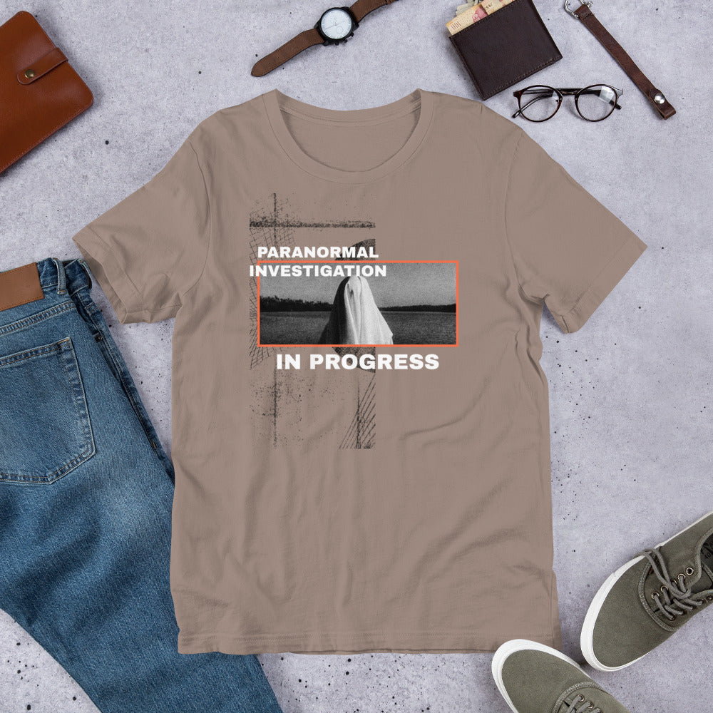 Paranormal Investigation In Progress Short-Sleeve Unisex T-Shirt Pebble Flat