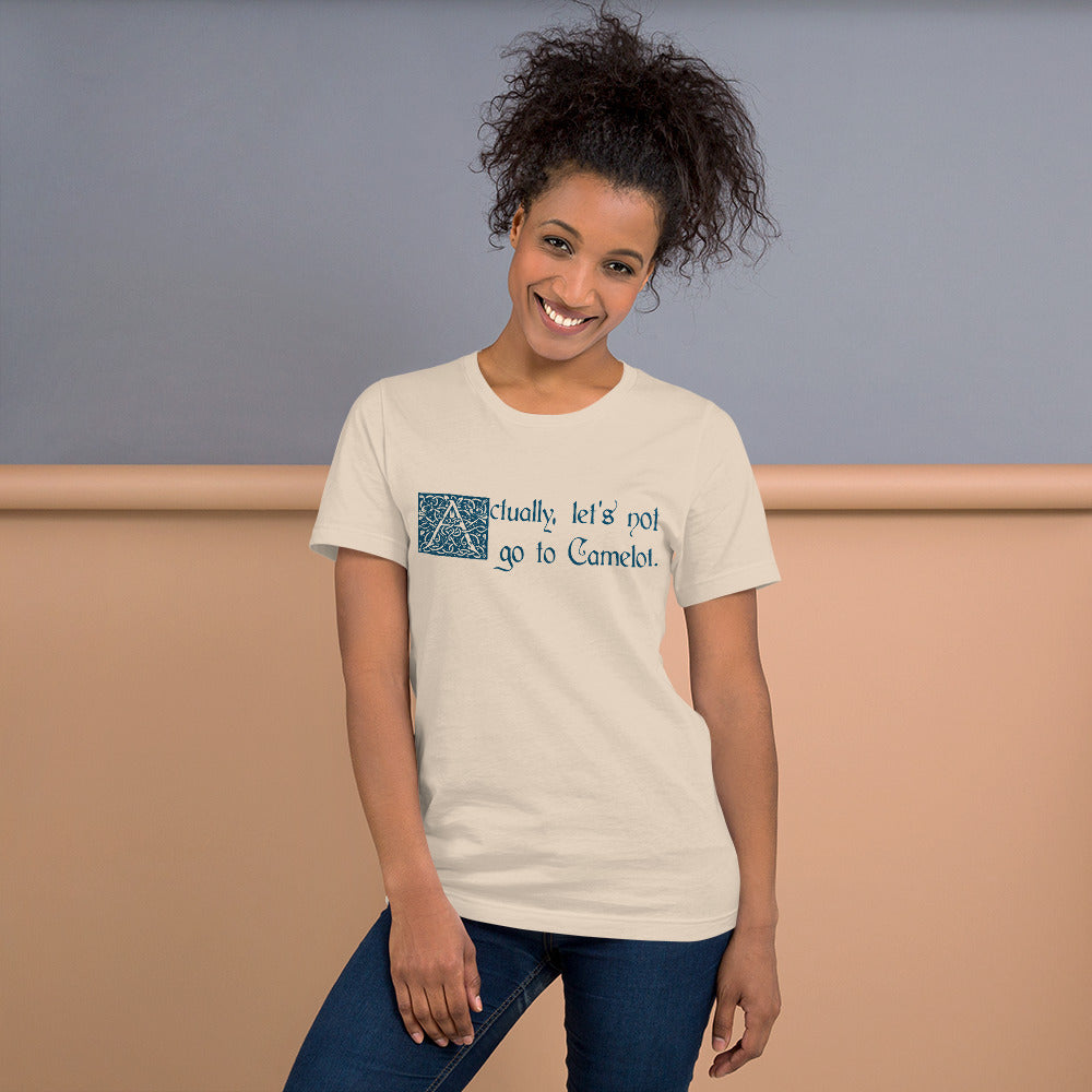 Let's Not Go To Camelot Short-sleeve Unisex T-Shirt Cream Mockup