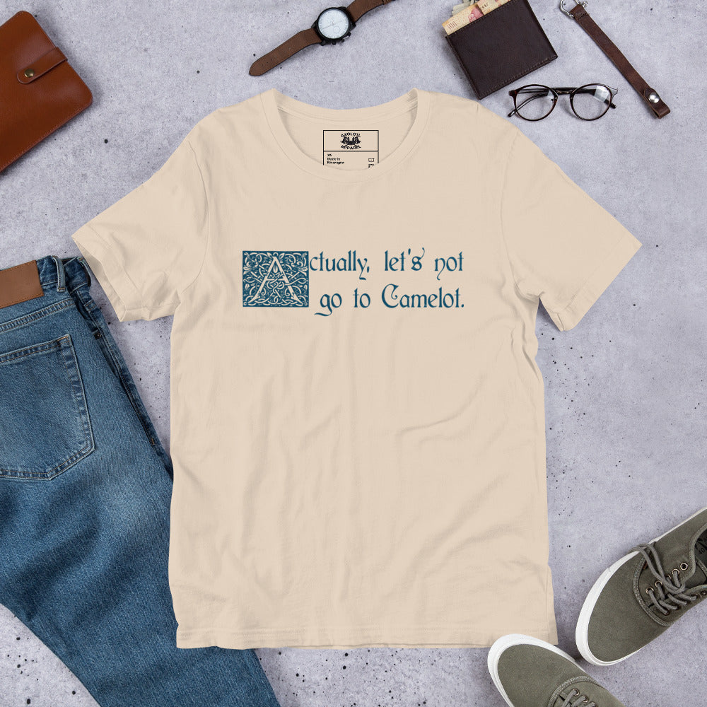 Let's Not Go To Camelot Short-sleeve Unisex T-Shirt Cream Flat