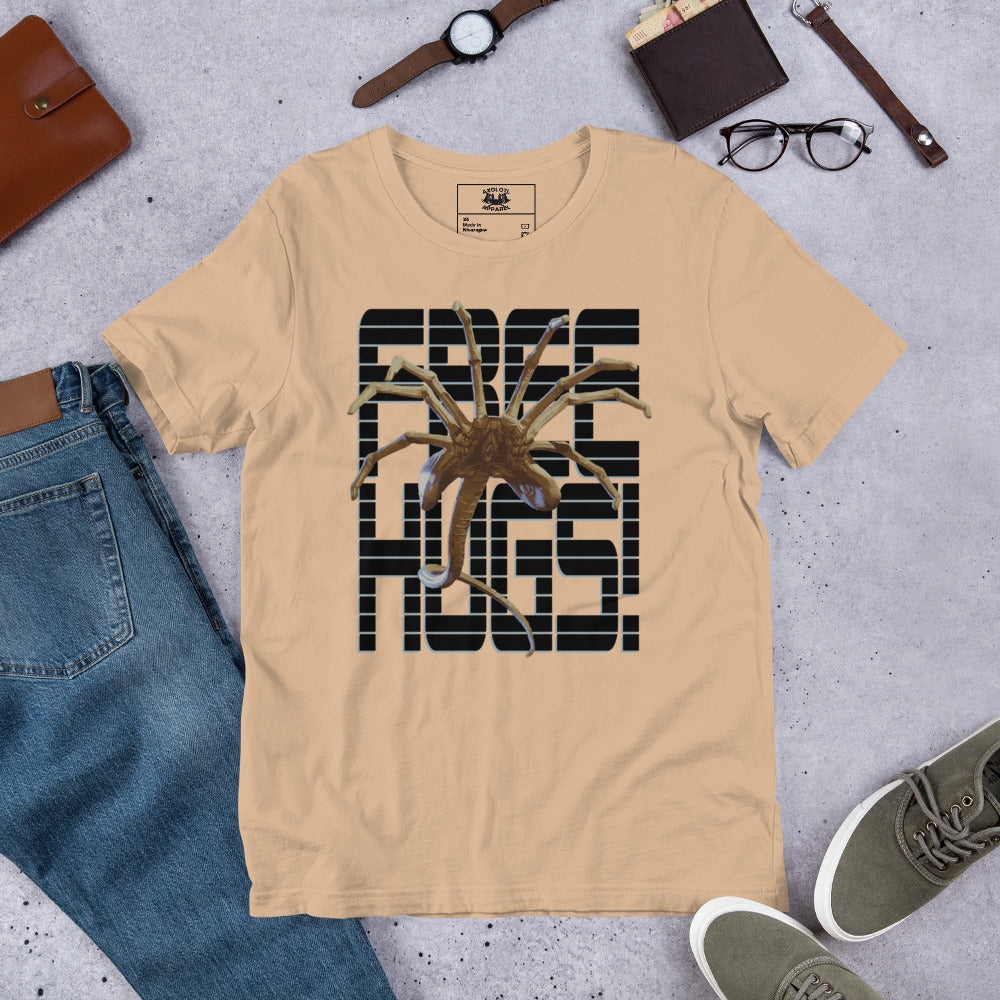 Free Hugs Short-sleeve Unisex T-shirt Tan Flat