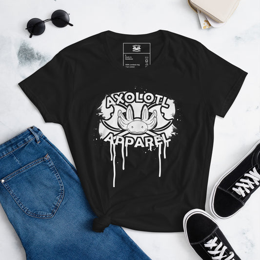 Axolotl-Apparel-Spatter-Logo_Womens_Short-sleeve_T-shirt_Black_Flat