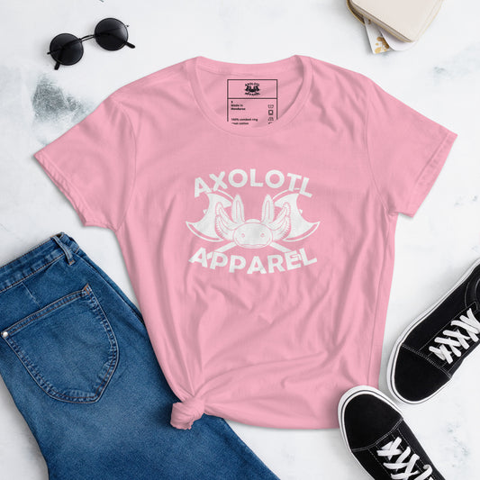 Axolotl-apparel-logo_Womens_Short-sleeve_T-shirt_Pink_Flat