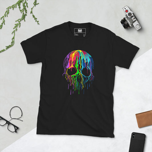 Crayola Skull Short Sleeve Unisex T-shirt Black Flat