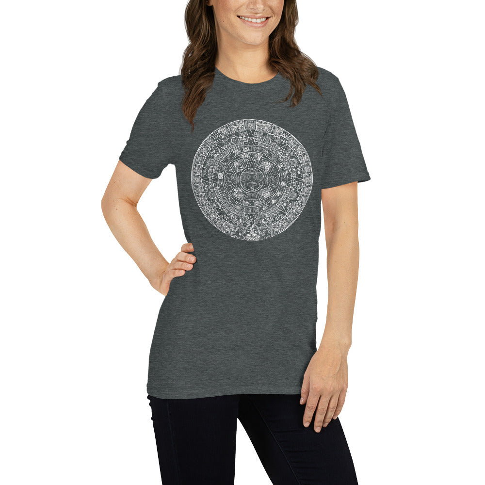 Aztec Calendar Short-sleeve Unisex T-shirt Grey Mockup
