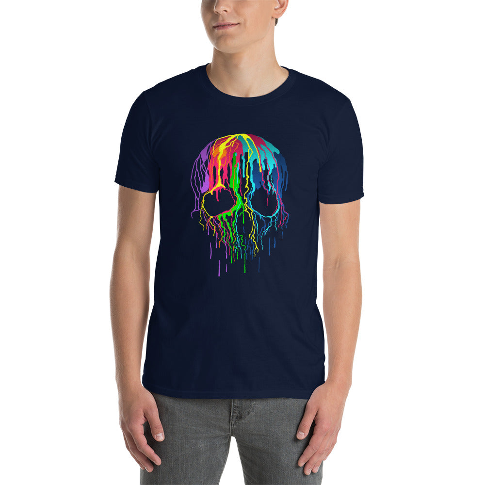 Crayola Skull Short Sleeve Unisex T-shirt Navy Mockup
