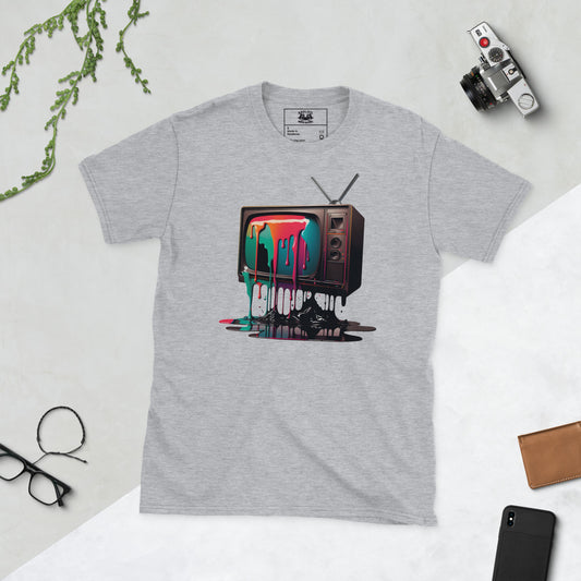 liquid television short sleeve unisex t-shirt heather grey flat