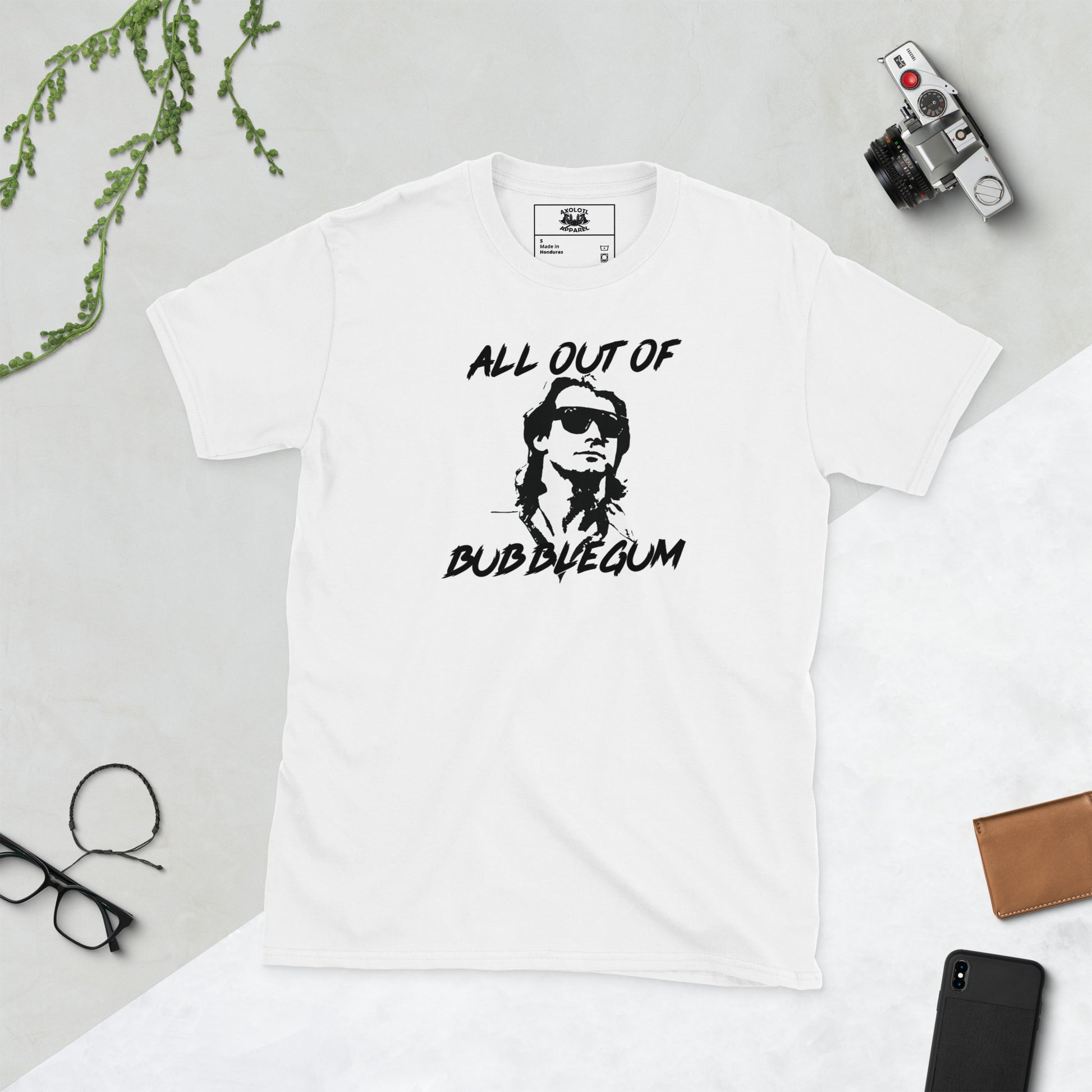 All Out Of Bubblegum Short-sleeve Unisex T-shirt White Flat