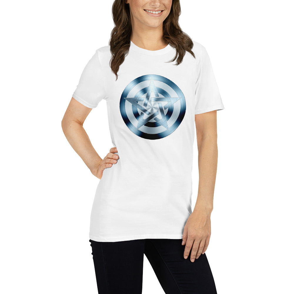 Captain AmerWicca Occult Witchcraft Pentagram Short-sleeve Unisex T-shirt White Mockup