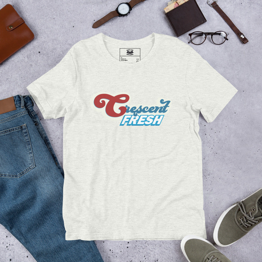 Crescent Fresh Short-sleeve Unisex T-shirt Ash Flat