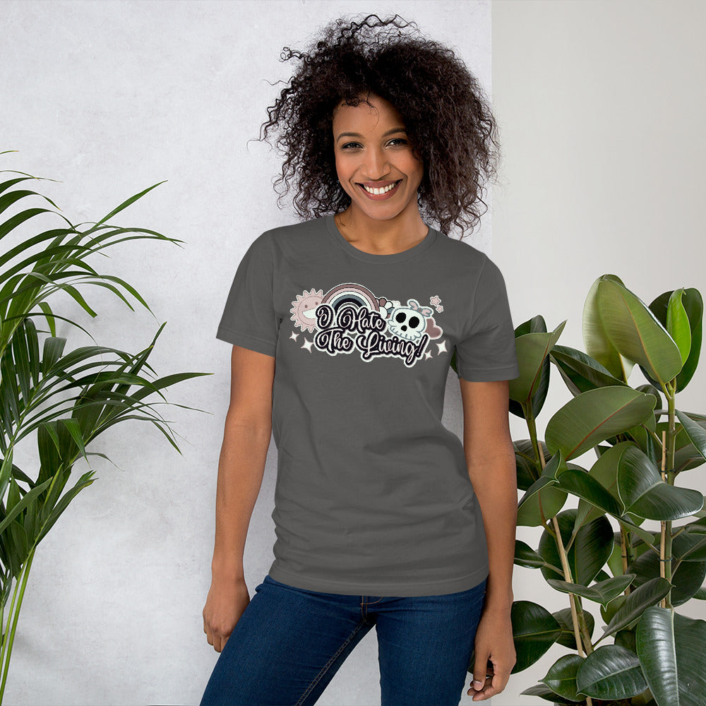 I Hate the Living Grey Unisex Adult T-shirt from Axolotl Apparel
