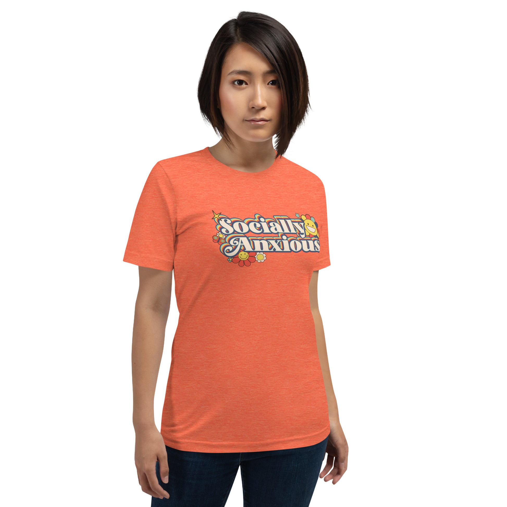 Socially Anxious Short-sleeve Unisex T-shirt Orange Mockup
