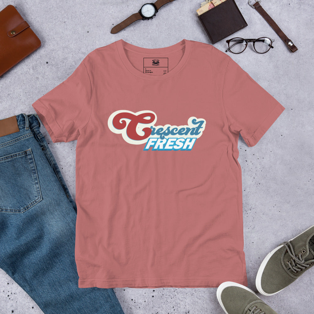 Crescent Fresh Short-sleeve Unisex T-shirt Mauve Flat