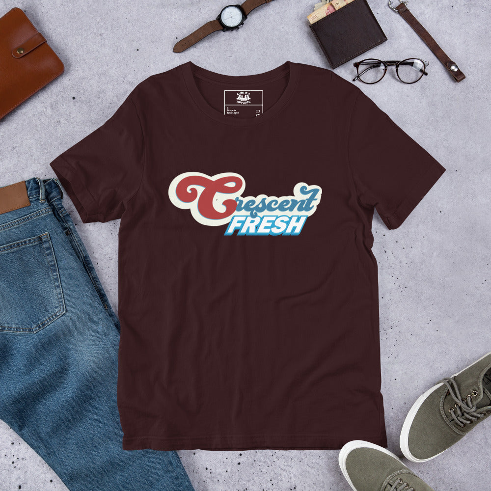 Crescent Fresh Short-sleeve Unisex T-shirt Oxblood Flat